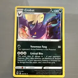 Pokemon Card Crobat Silver Tempest Reverse Holo Rare 105/195 Near Mint - Image 1
