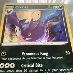 Pokemon Card Crobat Silver Tempest Reverse Holo Rare 105/195 Near Mint - Image 2