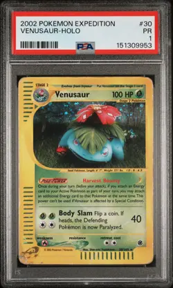 2002 POKEMON EXPEDITION #30 VENUSAUR-HOLO PSA 1 - Image 1