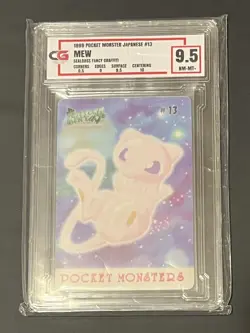 Mew Pokemon 1999 Bandai Sealdass Fancy Graffiti Japanese #13 CG 9.5 - Image 1