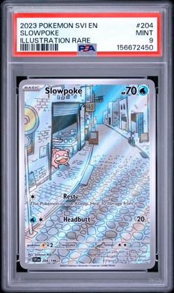 Pokemon Company Slowpoke 204/198 SV01 Illustration Rare Holo English PSA 9 - Image 1