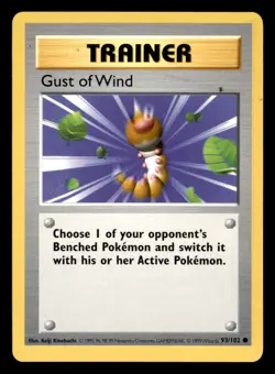 Gust of Wind 93/102 Common Base Set Unlimited Pokemon Lightly Played - Image 1