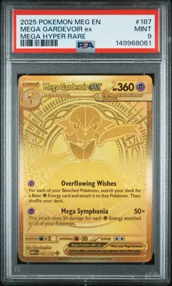 2025 POKEMON MEG EN-MEGA EVOLUTION MEGA HYPER RARE #187 MEGA GARDEVOIR EX PSA 9 - Image 1