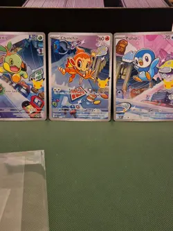 Pokemon First Partner Illustration Sinnoh 040 turtwig 041 chimchar 042 piplup NM - Image 1