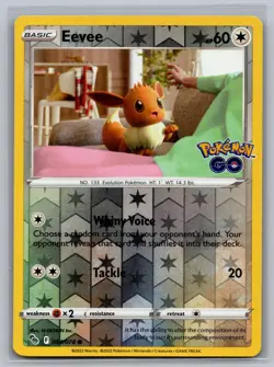 Eevee 054/078 Common Pokemon GO Pokemon Reverse Holo Near Mint - Image 1
