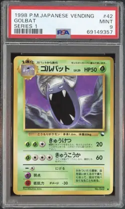 Pokemon Golbat #042 PSA 9 Mint 1998 Japanese Vending Series 1 - Image 1