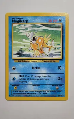 Vintage Pokemon Base Set Magikarp 35/102 Uncommon LP - Image 1