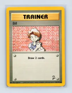 Bill 91/102 Common Base Set Unlimited Pokemon Lightly Played - Image 1