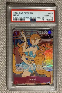 2024 ONE PIECE ENGLISH VERSION 1ST ANNIVERSARY SET #016 NAMI PSA 10 - Image 1