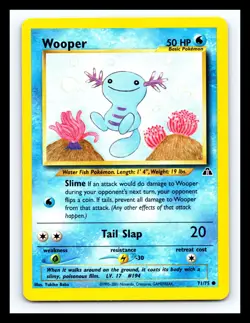 💥 WOOPER NON HOLO # 71/75 | NEO DISCOVERY SET | Pokemon 2001 TCG Vintage Card - Image 1