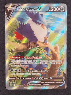 Honchkrow V 162 Pokemon Brilliant Stars 2022 NM Pokemon Card - Image 1