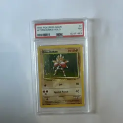 1999 Pokemon Base Set Holo Rare Hitmonchan 7/102 PSA 7 NM - Image 1