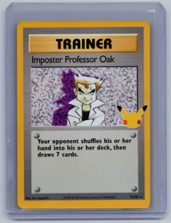 Imposter Professor Oak Celebrations: Classic Collection 73/102 Pokemon Card Holo - Image 1