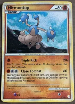 Hitmontop 5/123 Holo Rare HeartGold SoulSilver Pokemon Card - NM+ - Image 1
