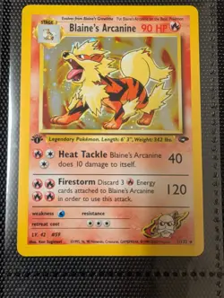 2000 Pokemon Gym Challenge Blaine's Arcanine Holo EN 1st Edition - Image 1