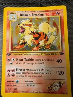 2000 Pokemon Gym Challenge Blaine's Arcanine Holo EN 1st Edition - Image 3