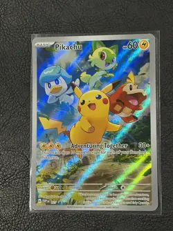 Pokemon Pikachu 027 Adventuring Together Promo Holo Full Art Sv Scarlet Violet - Image 1