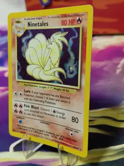 Pokemon TCG Ninetales Base Set Holo Unlimited Rare Card 12/102 WOTC ModeratePlay - Image 2