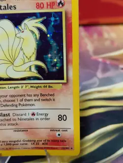 Pokemon TCG Ninetales Base Set Holo Unlimited Rare Card 12/102 WOTC ModeratePlay - Image 5