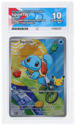 2 x Pokemon Squirtle MEP 039 ACE 10 Gem Mint First Partner Illustration - Image 1