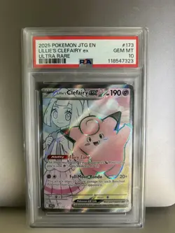 2025 POKEMON JTG EN-JOURNEY TOGETHER ULTRA RARE #173 LILLIE'S CLEFAIRY EX PSA 10 - Image 1