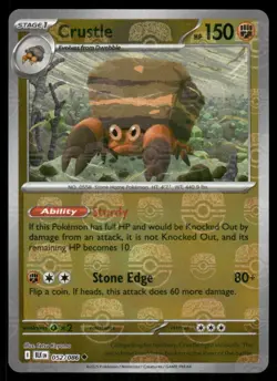 Crustle (Master Ball Pattern) 052/086 Uncommon Black Bolt Pokemon Near Mint - Image 1