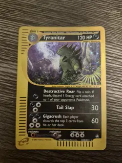 Pokemon Company Tyranitar H28/H32 Aquapolis Holo Rare 120 HP English TCG - Image 1