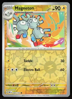 Magneton 064/197 Common Obsidian Flames Pokemon Reverse Holo Near Mint - Image 1