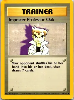 Imposter Professor Oak 73/102 Base Set Unlimited Rare Pokemon - Image 1