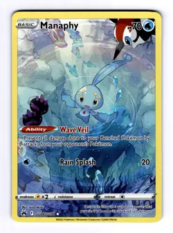 Manaphy Crown Zenith #GG06 (2023) Trainer Gall Holo NM Pokemon - Image 1