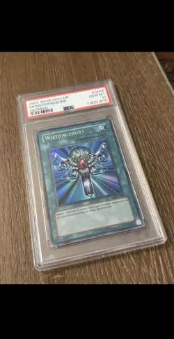 2002 Yu-Gi-Oh! WIEDERGEBURT Unlimited Ultra Rare LOB-G096 German PSA 10 POP 1 - Image 4