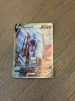 Pokemon Go Mewtwo v Full Art Holo Ultra Rare Card 072/078 Pokemon TCG - Image 1