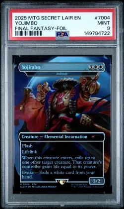2025 MTG SECRET LAIR DROP FINAL FANTASY-FOIL #7004 YOJIMBO PSA 9 - Image 1