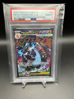 PSA 10 2025 POKEMON MEP EN PROMO 023 MEGA CHARIZARD X EX UPC - Image 1