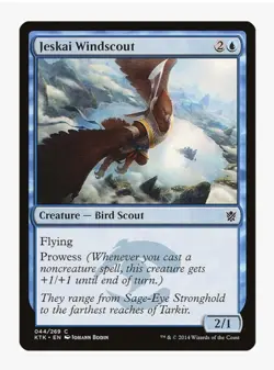 MTG Jeskai Windscout #44 Khans of Tarkir (KTK) Magic Card In Protective Sleeve - Image 1