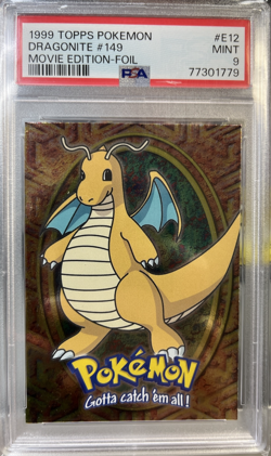 PSA 9 1999 TOPPS MOVIE DRAGONITE FOIL #E12 BLUE LOGO MINT (P8) - Image 1