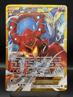 Pokemon Volcanion EX Secret Rare Holo 115/114 XY - Steam Siege TCG - Image 1