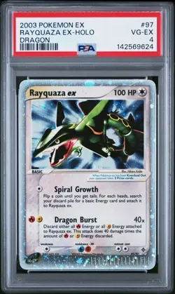 Rayquaza Ex 97/97 Holo Pokemon Ex Dragon PSA 4 - Image 1