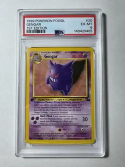 Pokemon Gengar Fossil 1st Edition NON Holo Rare #20 PSA 6 - Image 1