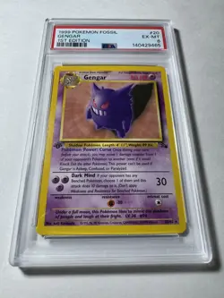 Pokemon Gengar Fossil 1st Edition NON Holo Rare #20 PSA 6 - Image 2