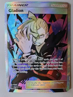 Pokemon Gladion Crimson Invasion Ultra Rare Full Art SM Holo Card 109/111 - LP - Image 1