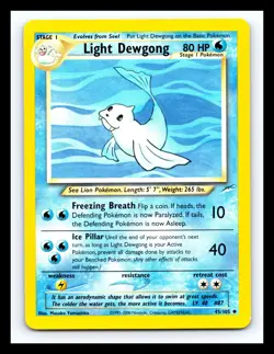 💥 LIGHT DEWGONG # 45/105 Neo Destiny Non Holo Vintage Pokemon 2001 - Image 1