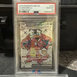 2023 Pokemon TCG Charizard ex 215/197 Obsidian Flames Ultra Rare Holo PSA 10 - Image 1