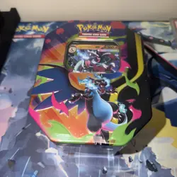 Pokemon TCG Mega Charizard X EX Tin Sealed (4 booster packs and more!) - Image 1