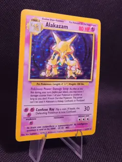 Pokemon TCG Alakazam Base Set Holo Card 1/102 Unlimited Rare - Image 2