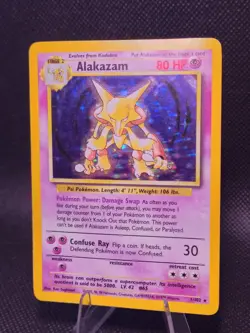 Pokemon TCG Alakazam Base Set Holo Card 1/102 Unlimited Rare - Image 3