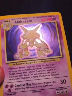 Pokemon TCG Alakazam Base Set Holo Card 1/102 Unlimited Rare - Image 4