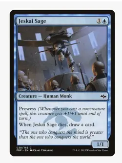 MTG Jeskai Sage #38 Fate Reforged (FRF) Magic Card in Protective Sleeve - Image 1