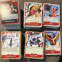 Bulk Red Common Cards For One Piece Trading Card Game For Deck Building - Image 1