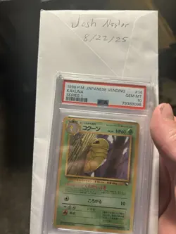 1998 Pokemon Japanese Vending Series 1 #14 Kakuna PSA 10 graded card - Image 1